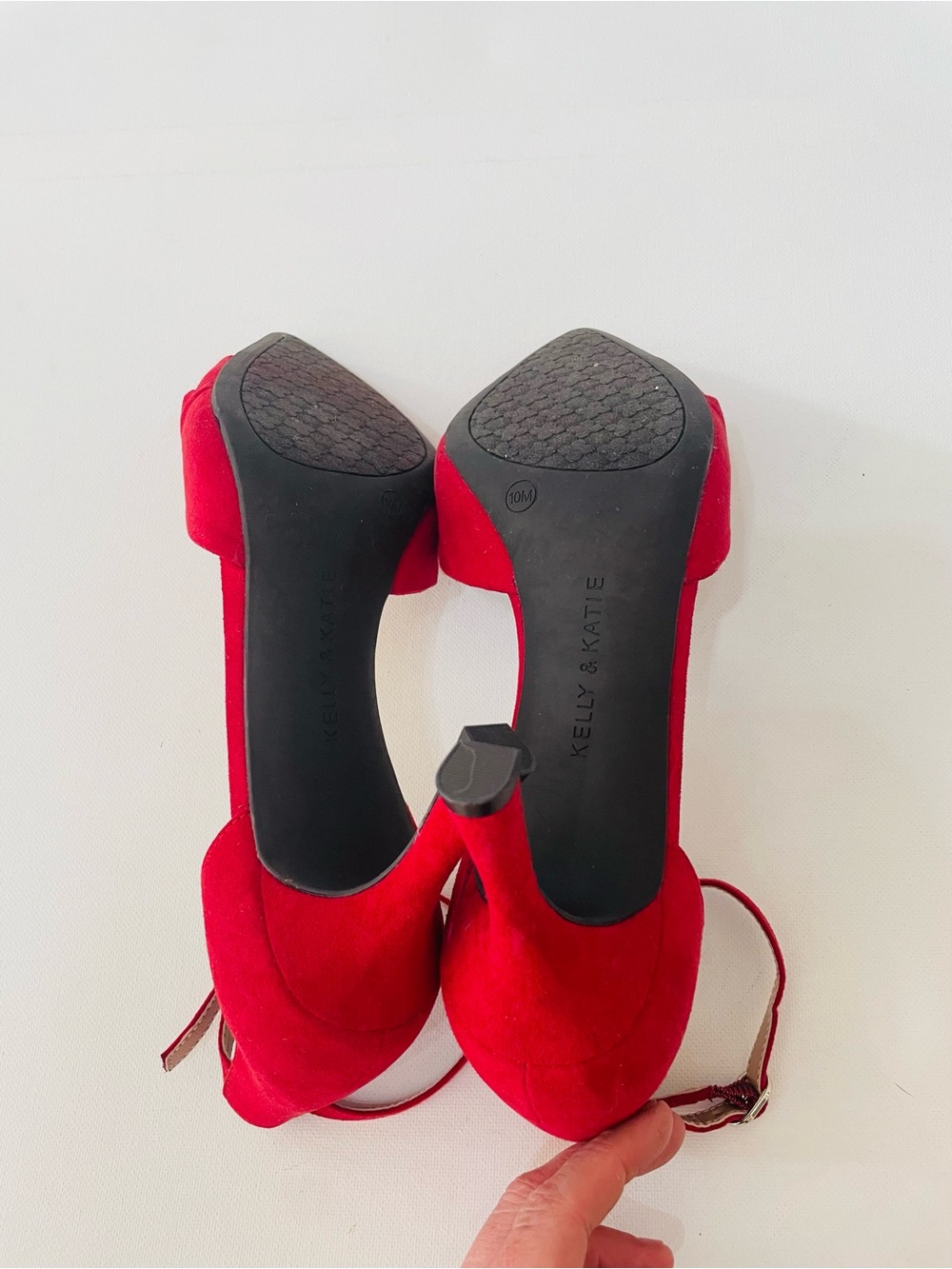 Red Heels Ankle Strap Pointed Toe Stilettos Kelly & Katie Size 10 - Picture 4 of 5